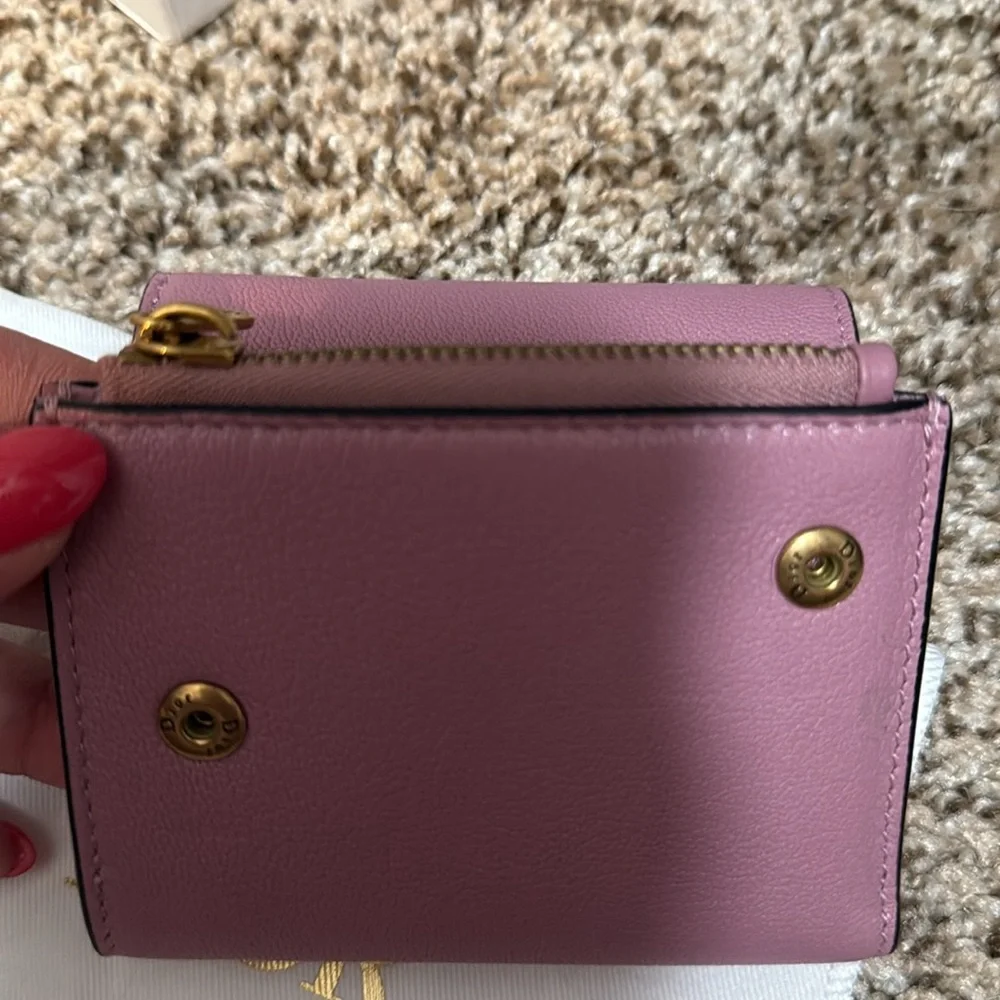 Authentic Dior Saddle Lotus Wallet (Lavender Goatskin)